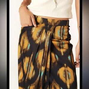 ba&sh Black and Gold Asymmetrical Skirt